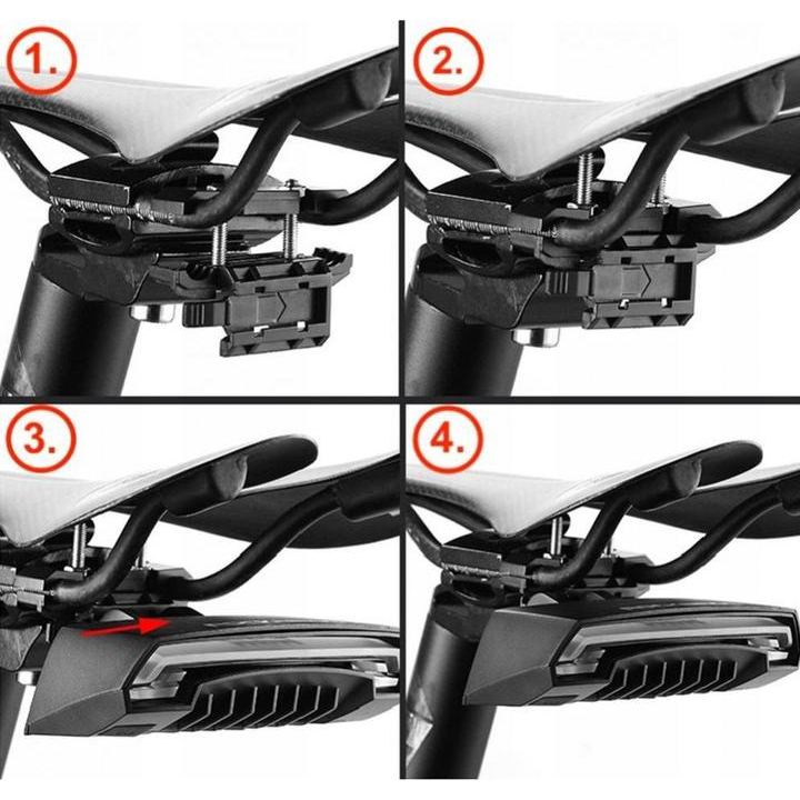 Bicycle Rear Light with Laser and Remote Control – USB Rechargeable Safety Tail Lamp