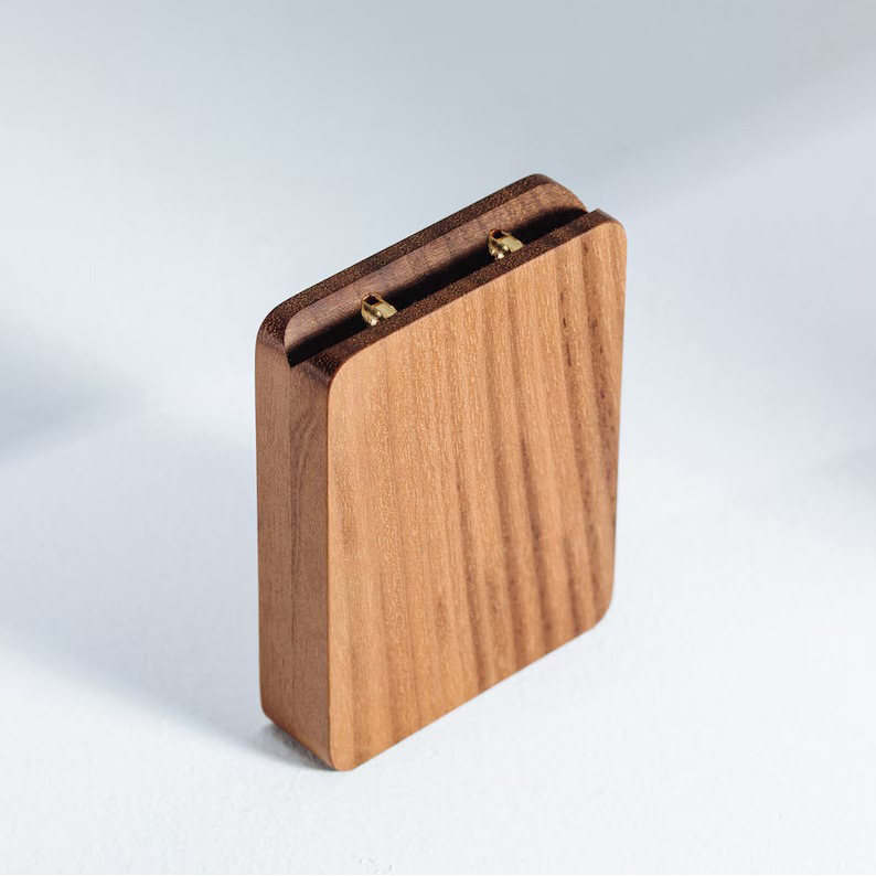 Walnut Rotating Ring Box – Elegant Handmade Proposal Case