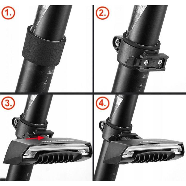 Bicycle Rear Light with Laser and Remote Control – USB Rechargeable Safety Tail Lamp