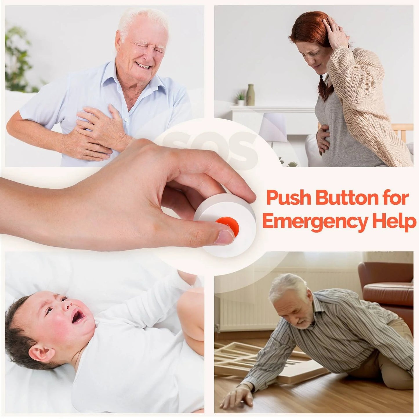 SOS Emergency Button – Portable Smart Panic Alert Sensor