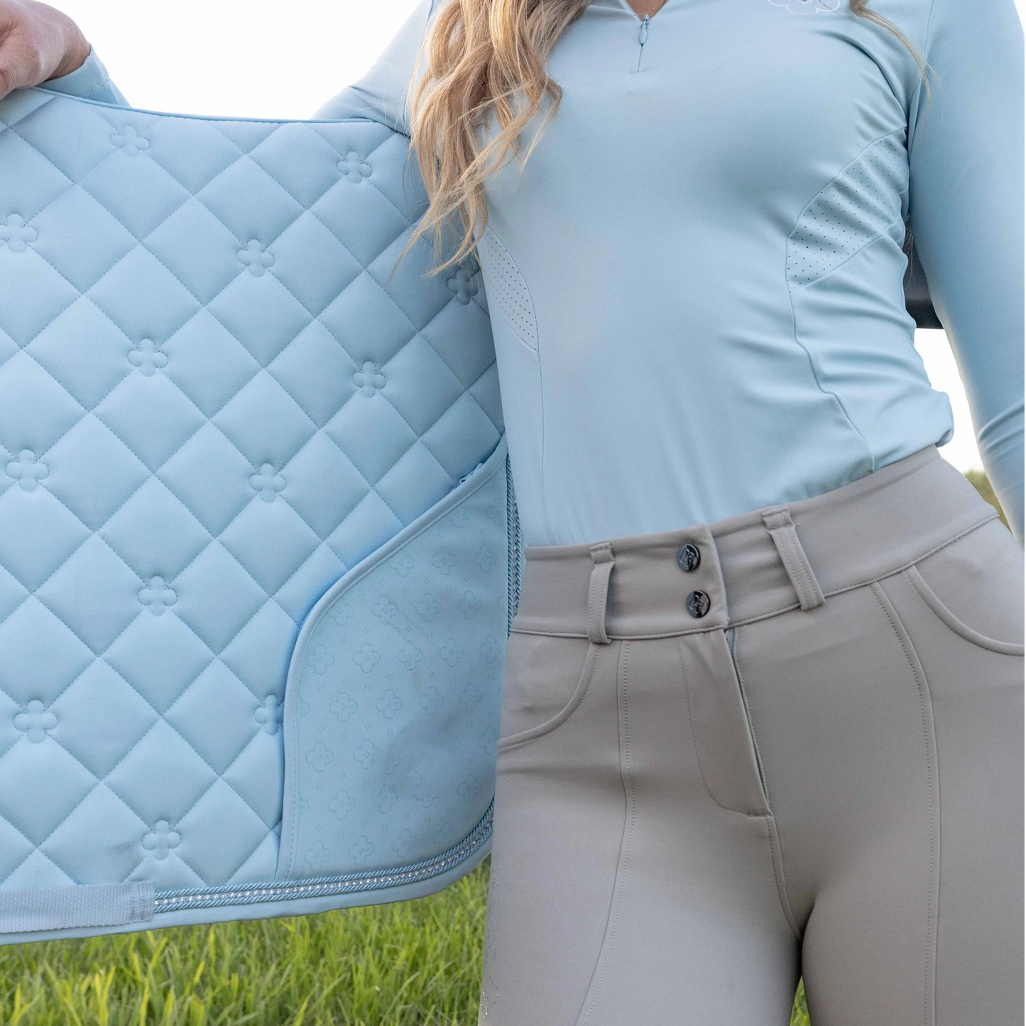 Baby Blue Saddle Pad with Pockets