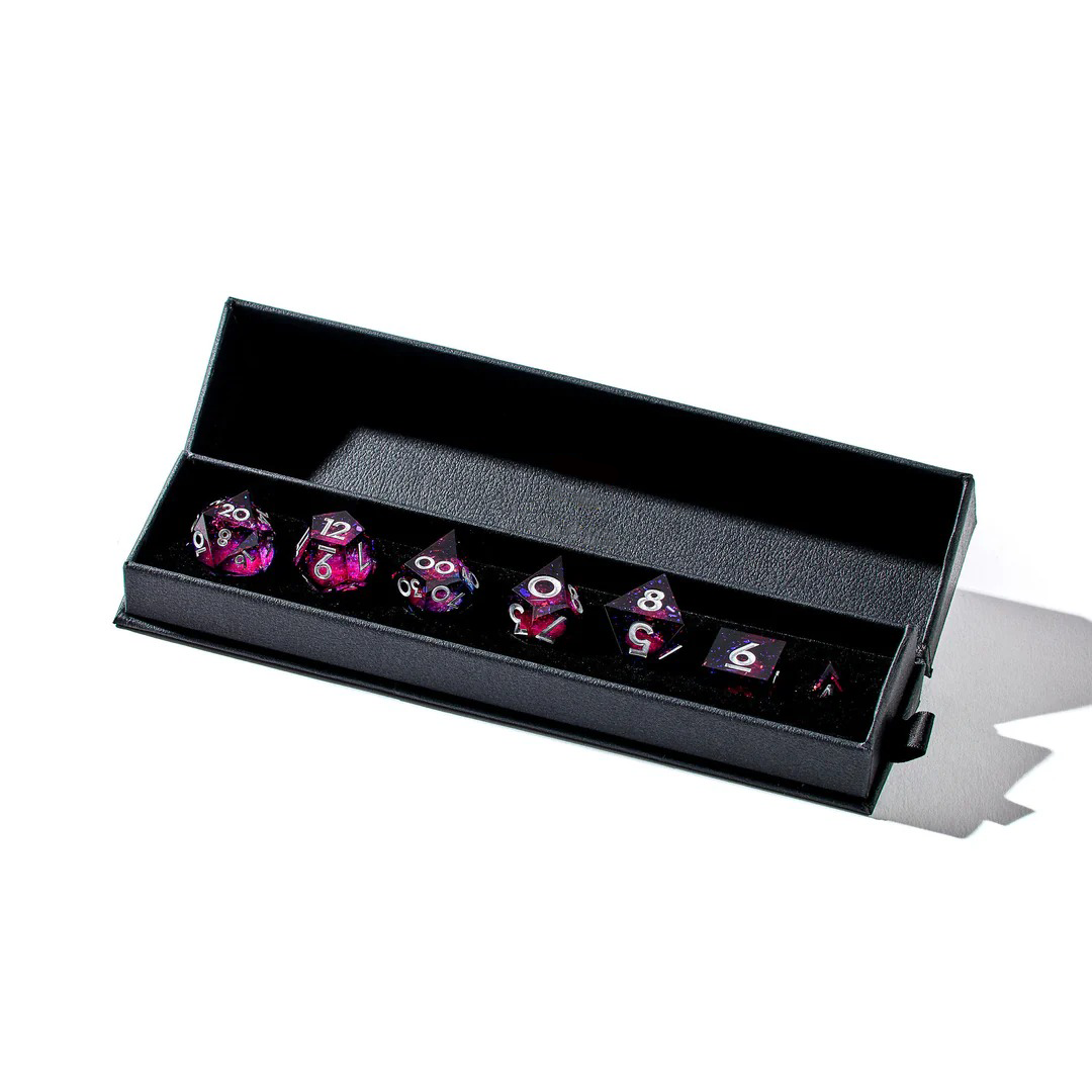 7-Piece Polyhedral Dice Set – Sharp Edge Resin RPG Dice for DnD & Tabletop Games