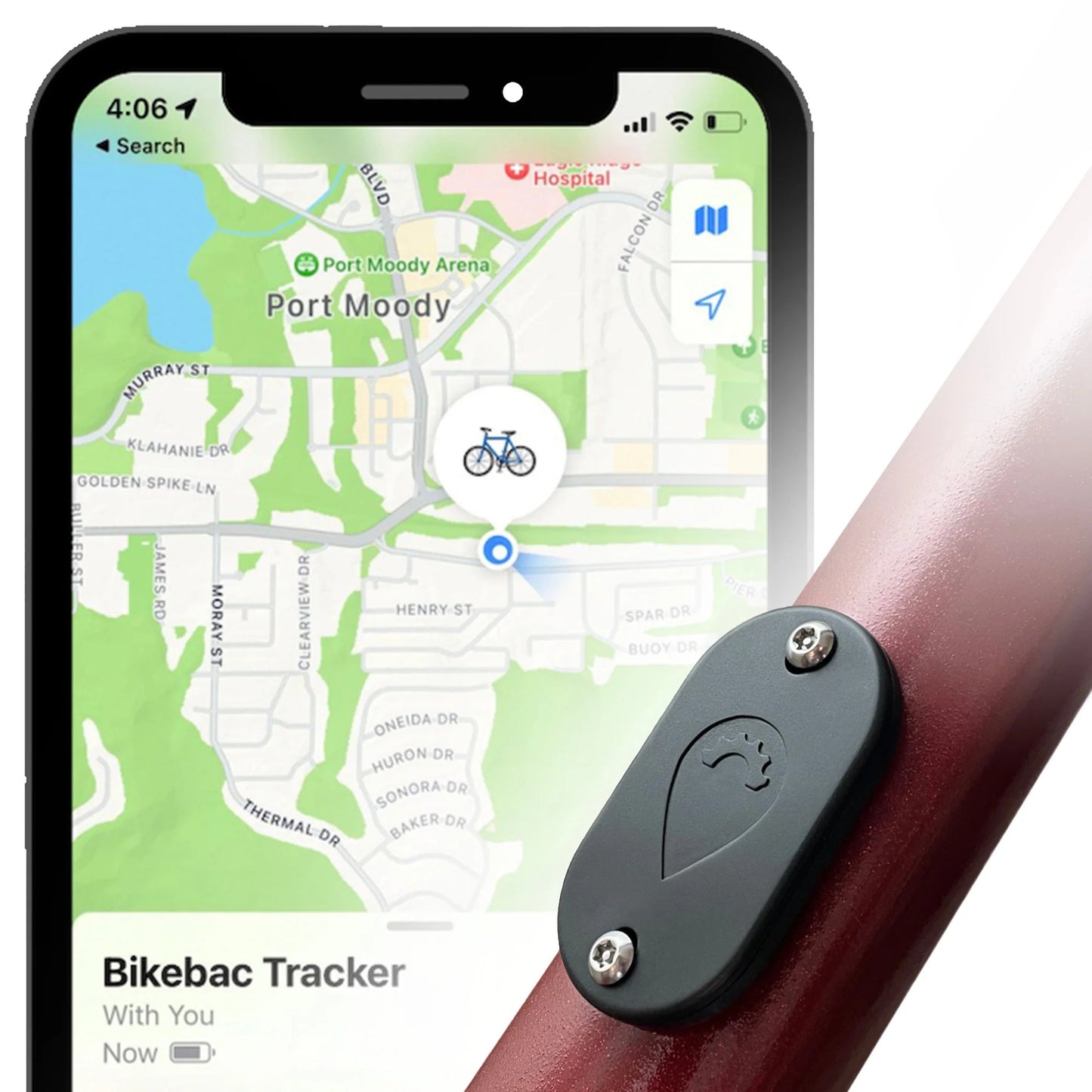 Apple-Compatible Bicycle Tracker - Works with "Find My" Feature, IP67 Waterproof Design
