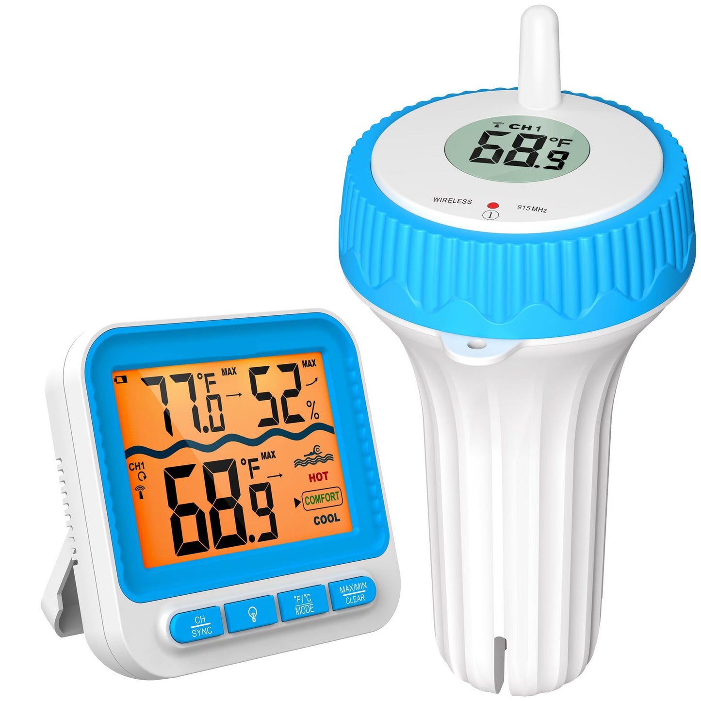 Smart Pool Thermometer with Wi-Fi Gateway | Digital Wireless Water Temperature Monitor