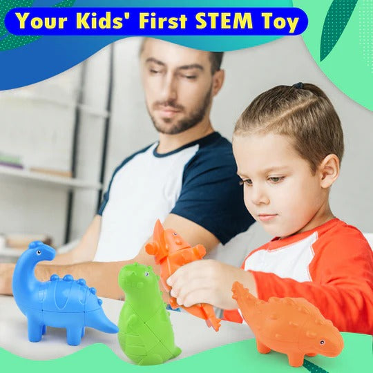 Dinosaur Cube Puzzle 3-Pack – Unique STEM Toy for Kids