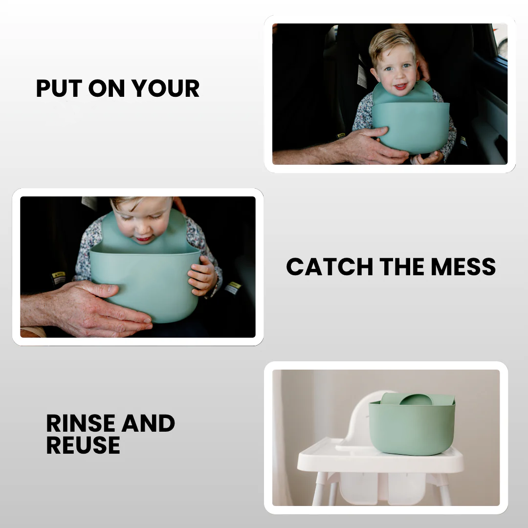 Silicone Baby Bib – Extra Deep Catcher for Mess-Free Feeding