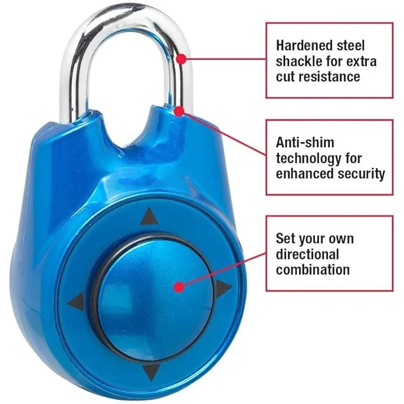 Directional Combination Padlock –  Customizable Locker Locks
