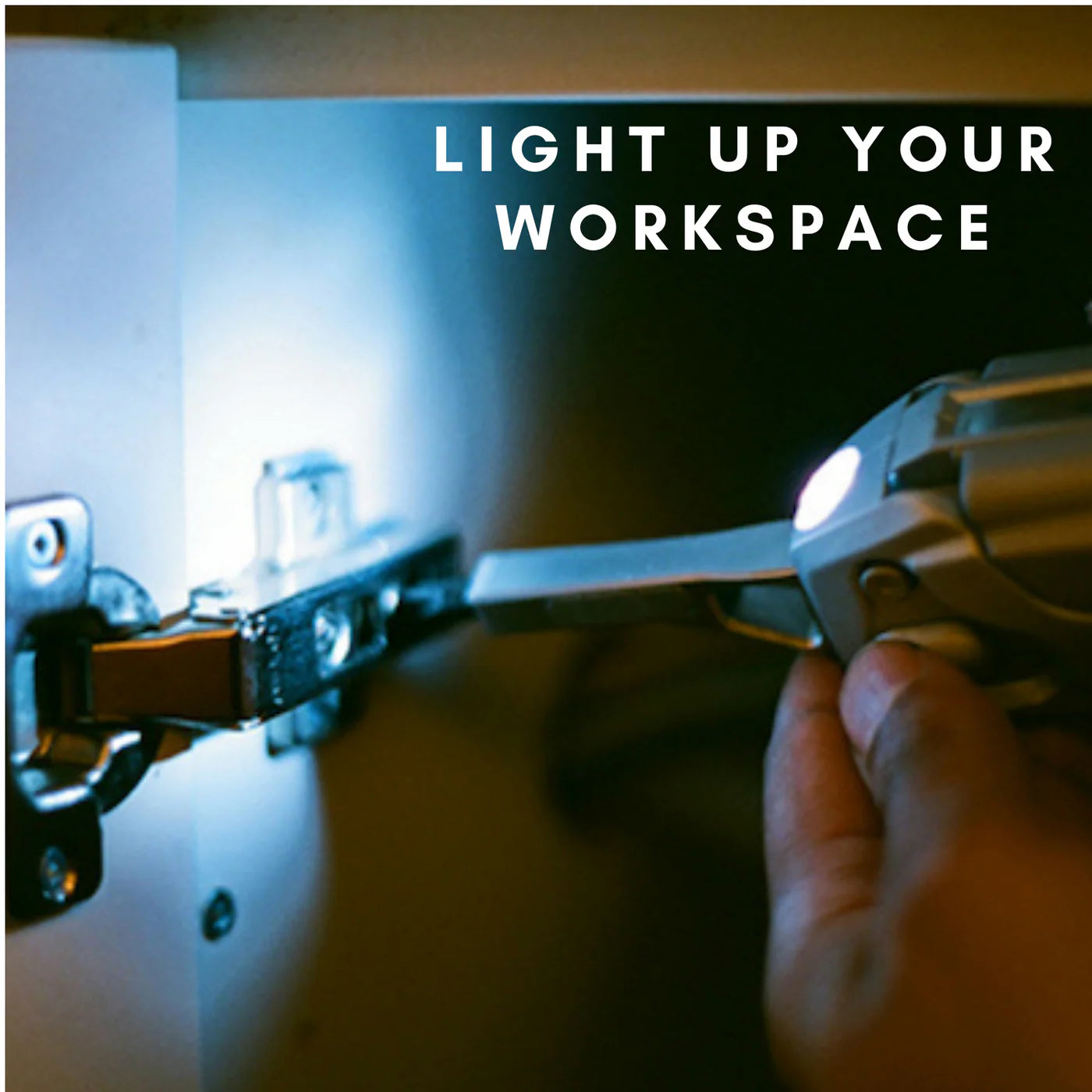 Compact Screwdriver, Tape Measure, Level, LED Light & Hammer Combo