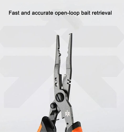 Extended Multi-Function Fishing Pliers – with Scissors, Long-Nose Hook Remover, Hook Tyer, and Line Cutter