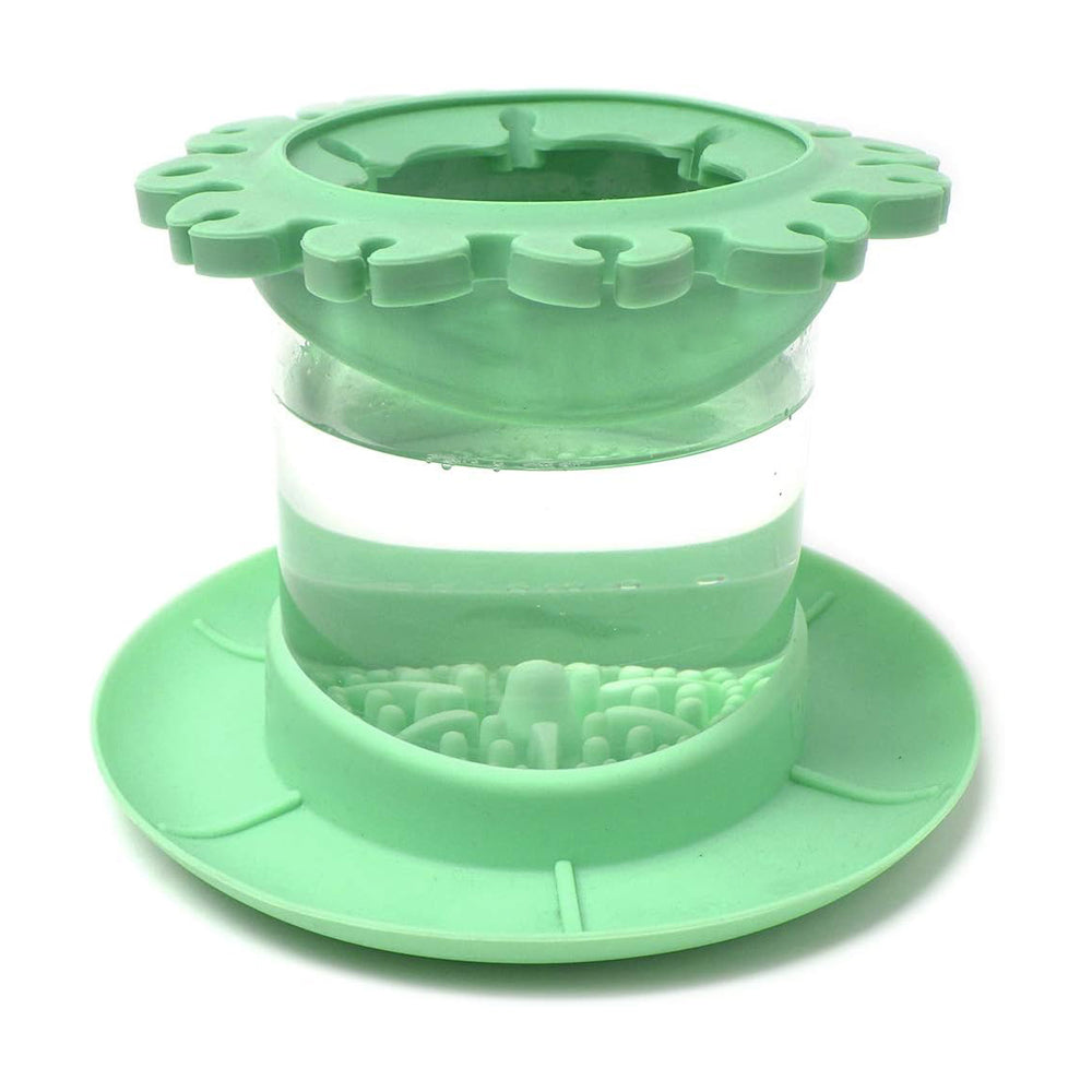 Paint Brush Cleaner Cup – Anti-Spill Rinse Cup with Brush Holder, Rubber Scraper & Drip Tray