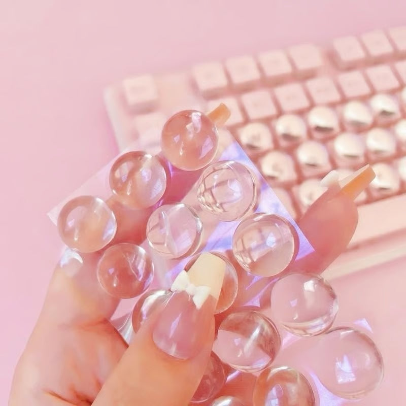 Nail Protection Ultra-Clear Typing Bubble Stickers – Reusable Silicone Keyboard Accessory