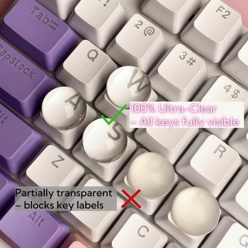 Nail Protection Ultra-Clear Typing Bubble Stickers – Reusable Silicone Keyboard Accessory