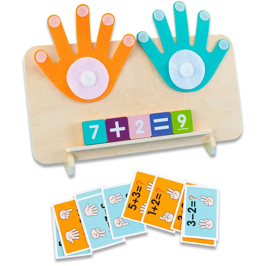 Montessori Learning Toy – Finger Counting & Number Tracing Board with Color Blocks