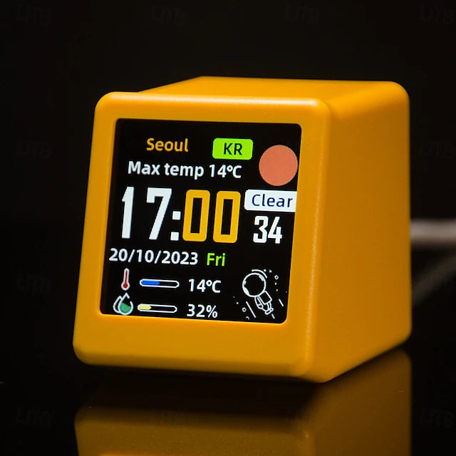 Smart Portable Clock WiFi Weather Station – Real-Time Temperature, Humidity & Weather Display