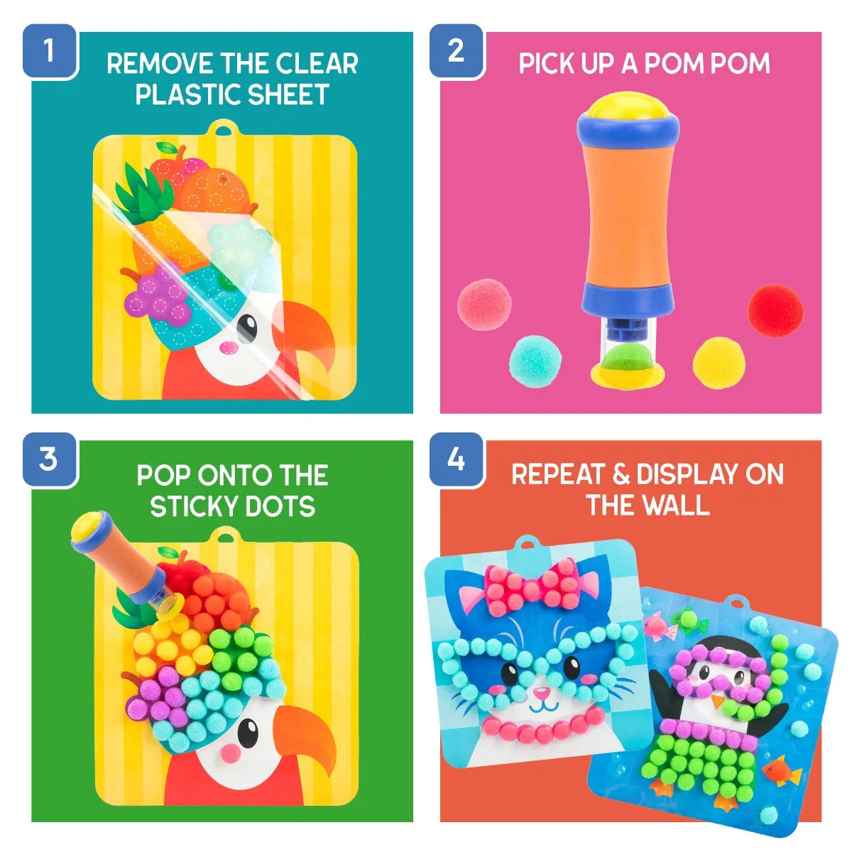 Pom Pom Animal Craft Kit – Creative Dress-Up Activity Set for Kids