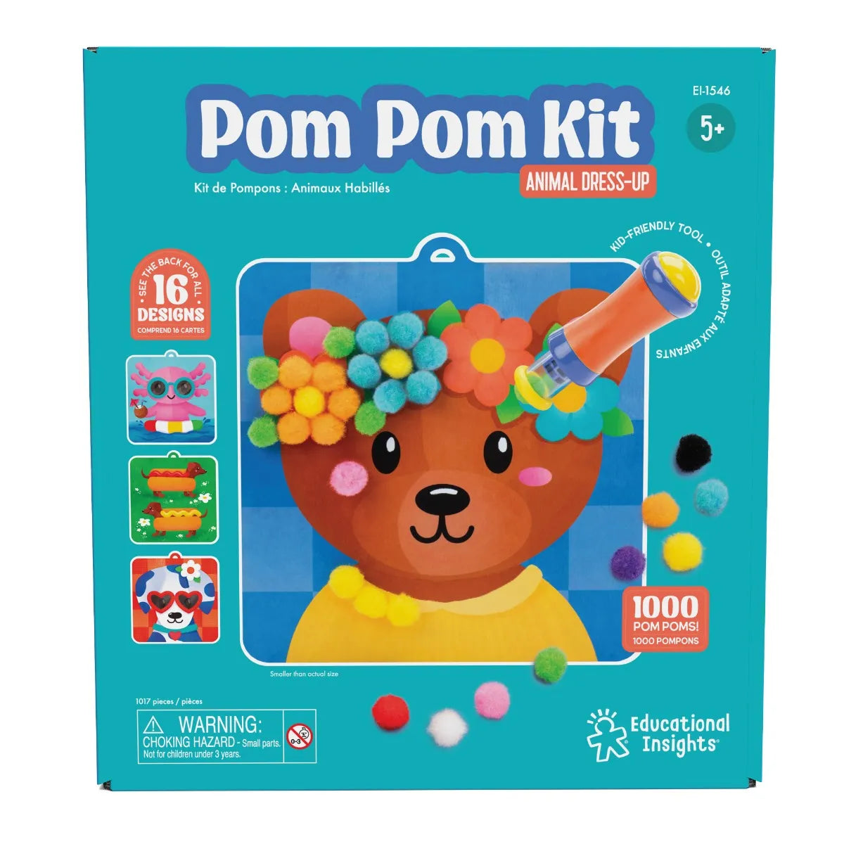 Pom Pom Animal Craft Kit – Creative Dress-Up Activity Set for Kids