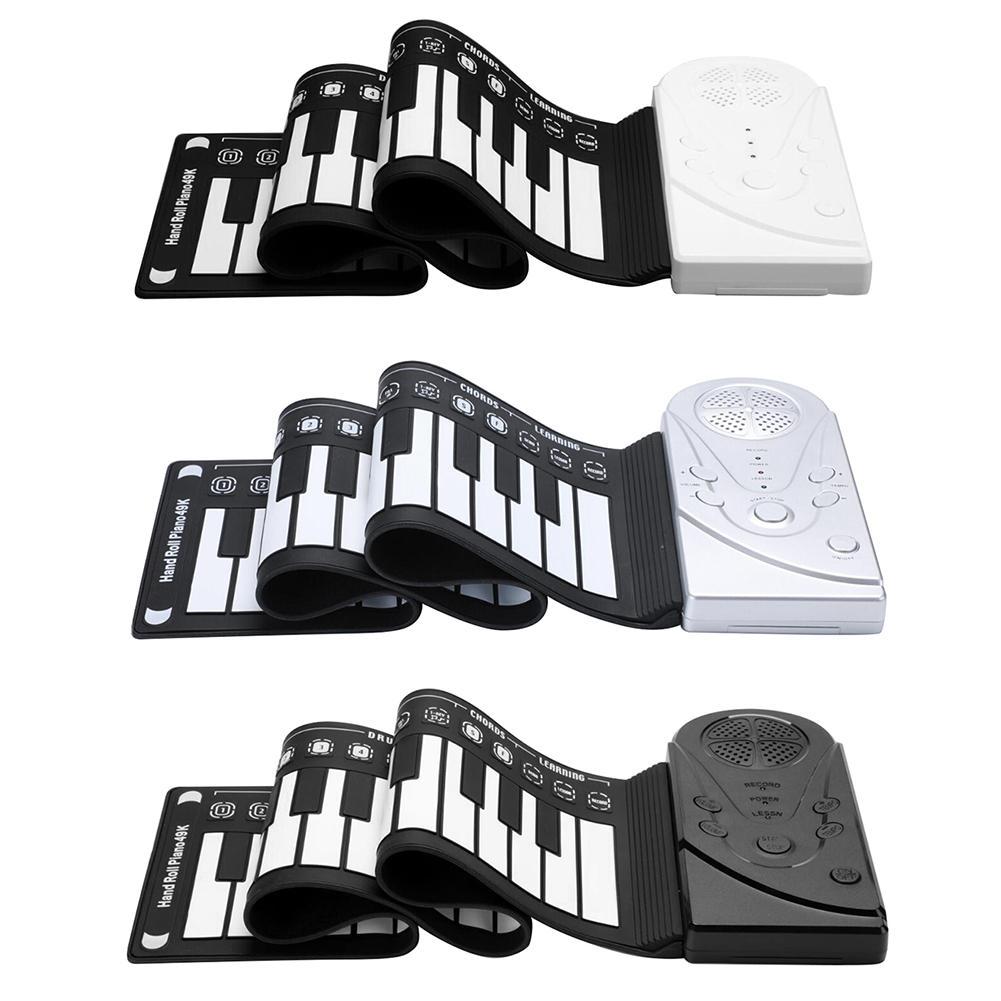 Portable Roll-Up Piano – Flexible, Lightweight 49-Key Silicone Keyboard with Recording & Playback Functions