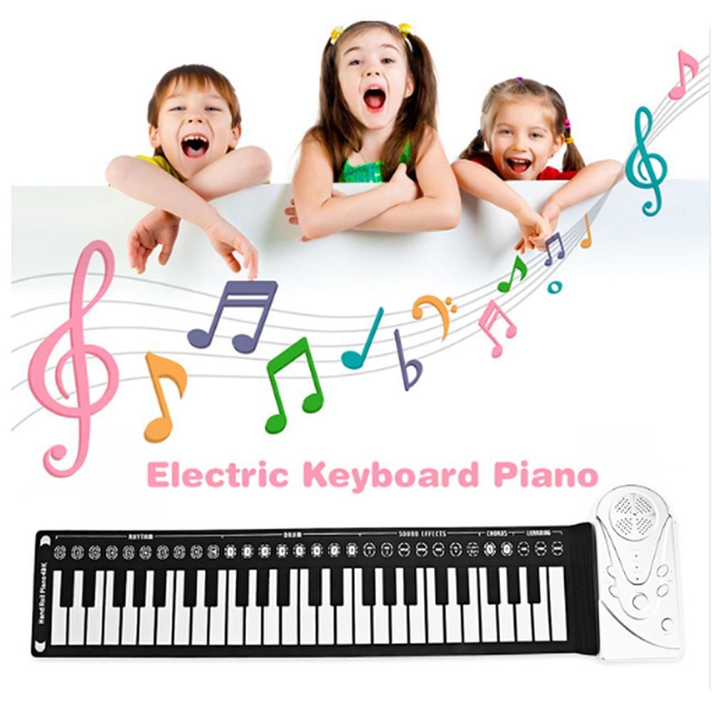 Portable Roll-Up Piano – Flexible, Lightweight 49-Key Silicone Keyboard with Recording & Playback Functions