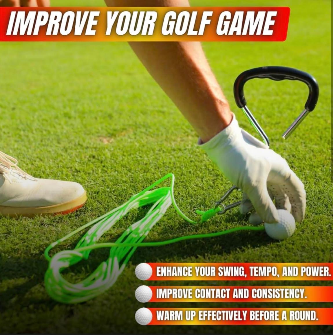 Golf Swing Training Aid – Practice with Real Golf Balls Using Driver & Irons