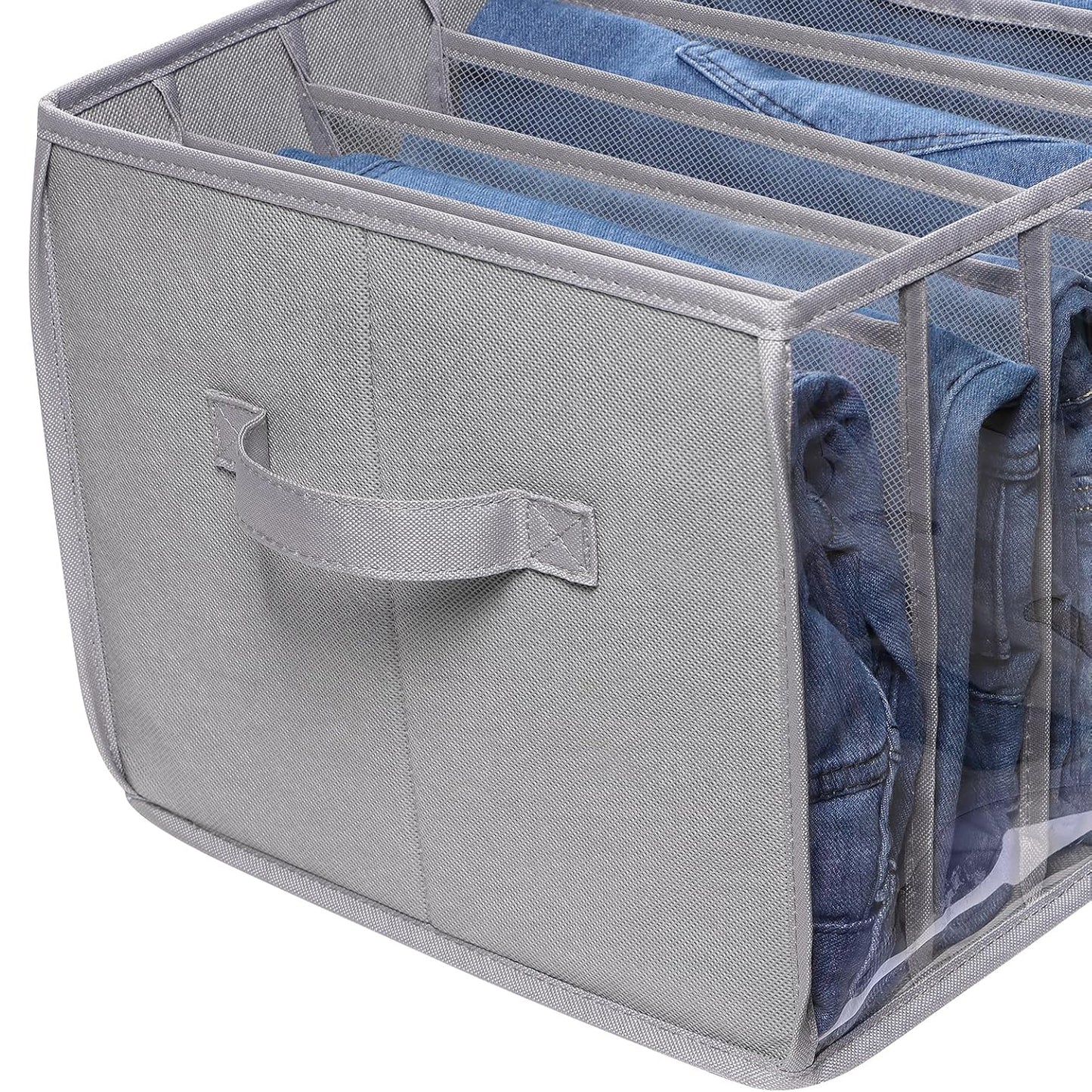 Upgraded Closet Clothes Organizer | 7-Compartment Transparent Pants Divider