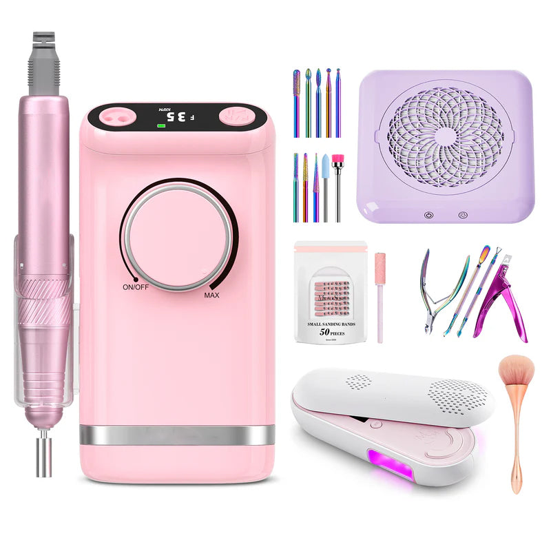 Rechargeable Nail Drill – Portable & Desktop 2-in-1 Design