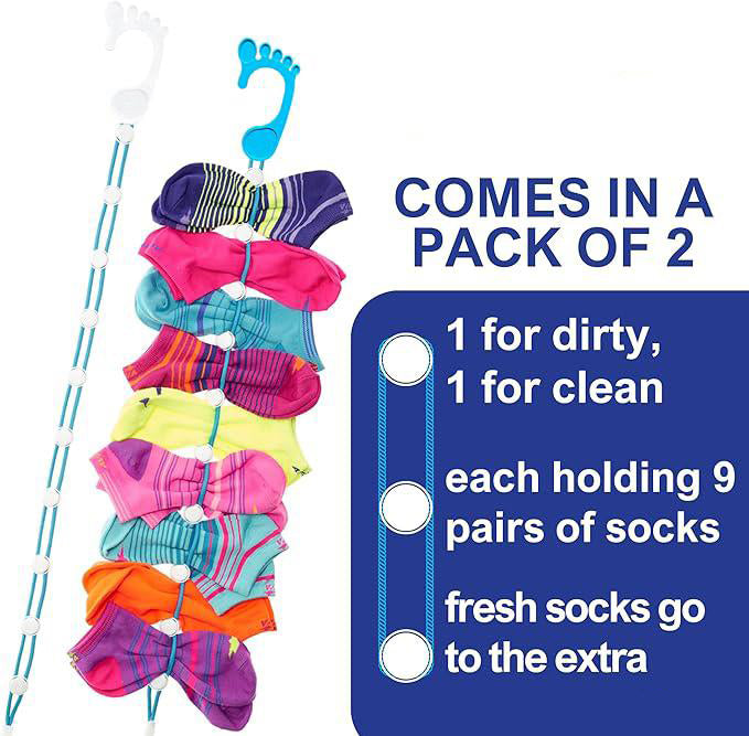 Socks Laundry Organizer – 2 Pack Sock Holder for Washing, Drying & Storage