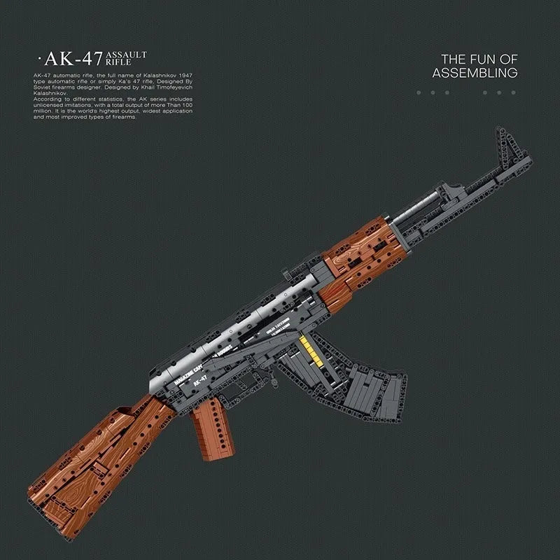 MOC Military Weapon AK47 Assault Rifle Building Block Set – 1366 Pieces