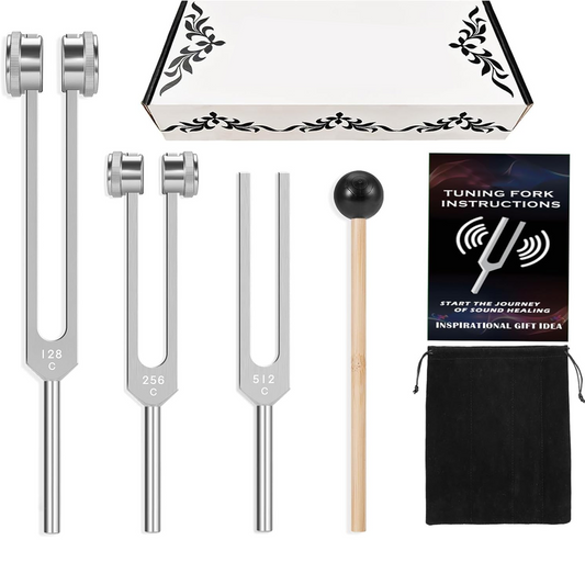 Tuning Forks for Healing Set (128Hz, 256Hz, 512Hz)