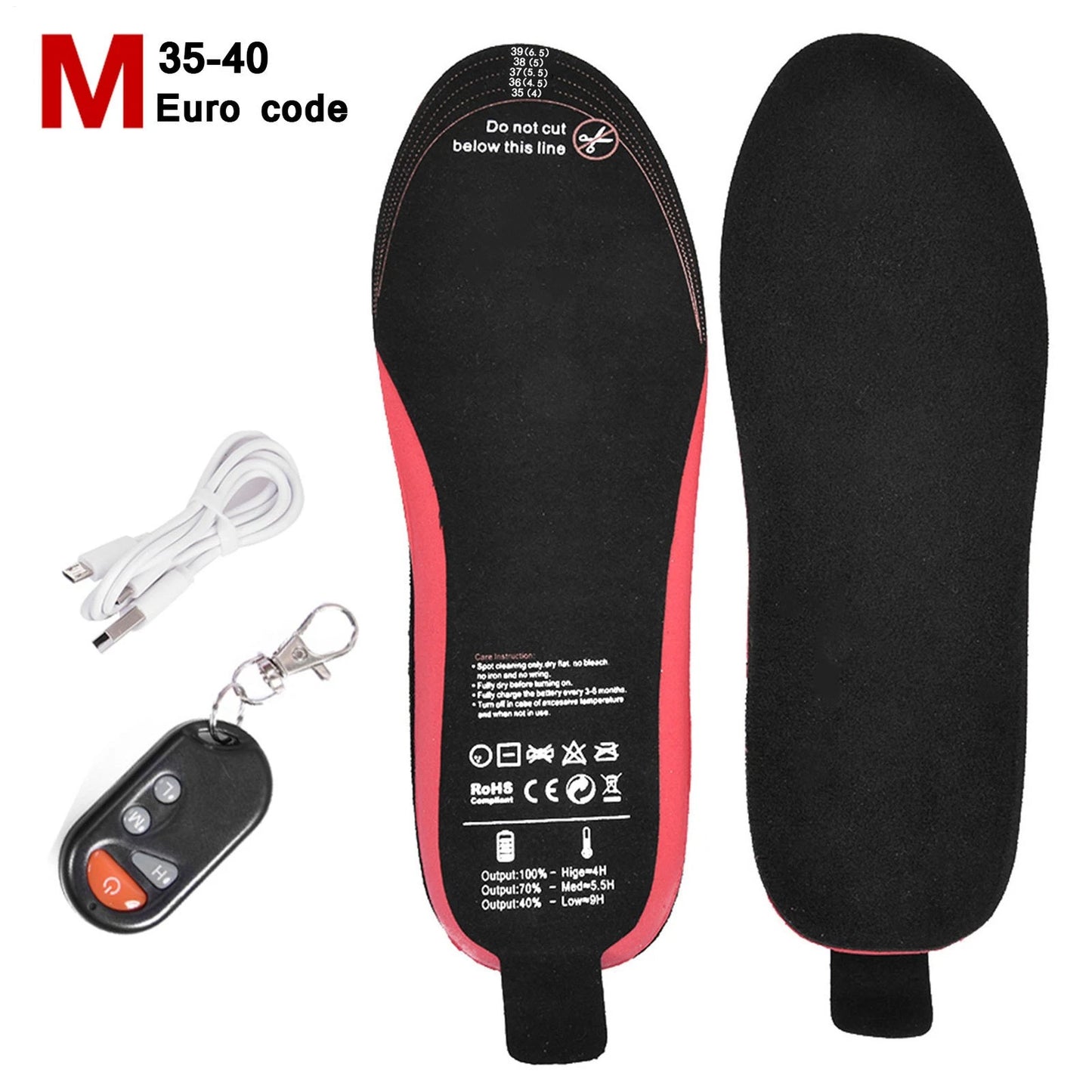 USB Electric Heated Shoe Insoles Sock Feet Heater Foot Pads Winter Warmer Insole