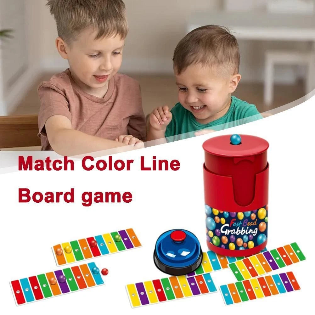 Color Line Bingo Board Game – Fast-Paced Matching Game with Bell for Party & Family Fun