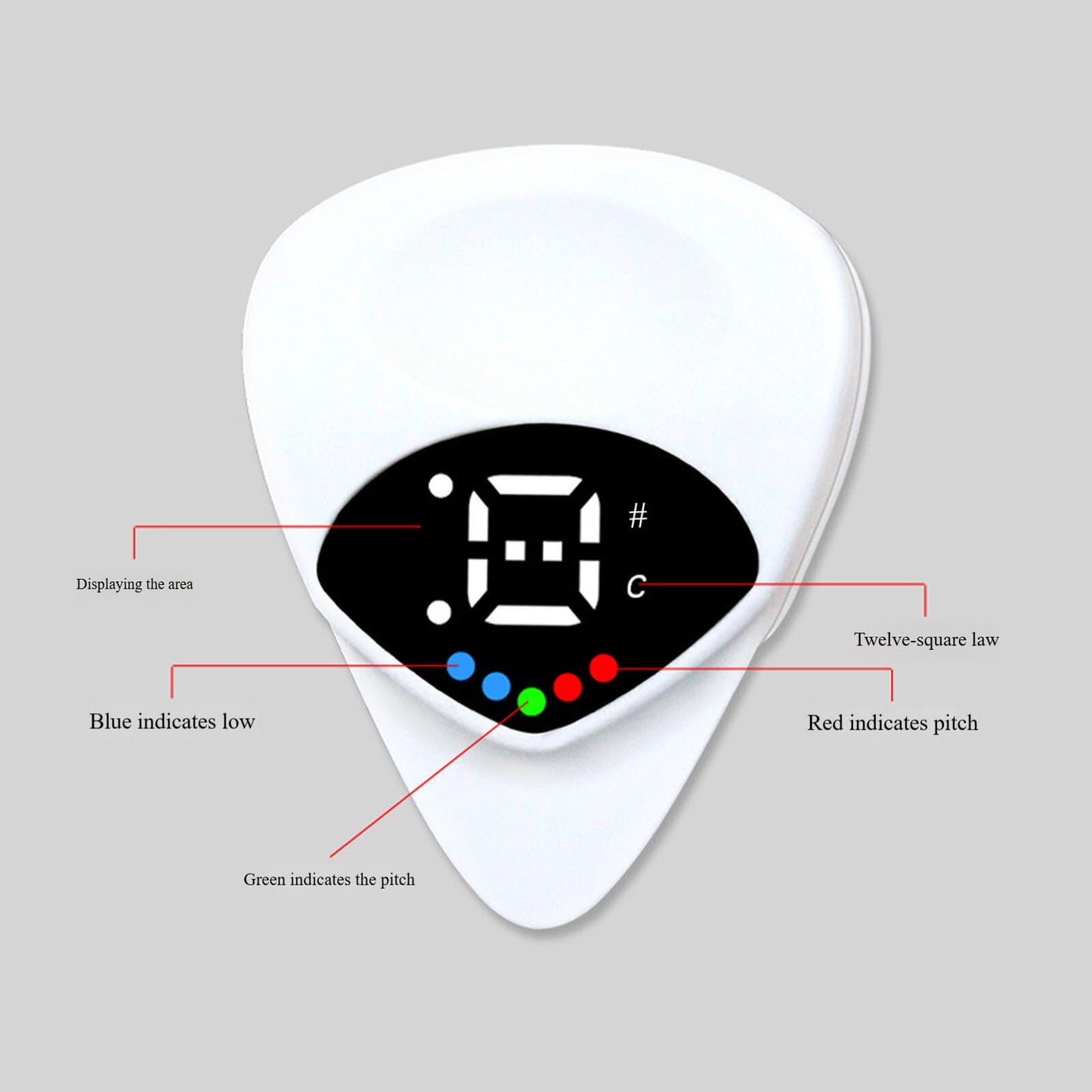 2-in-1 Guitar Tuner & Pick – Multifunctional Guitar Accessory