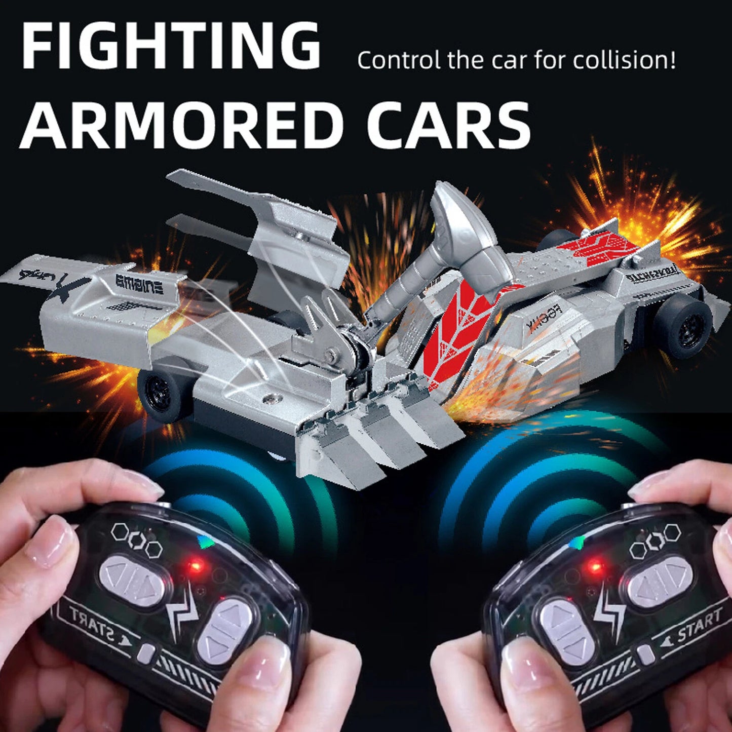 Dual Battle Armored RC Cars – 2.4G Remote Control Parent-Child Combat Set