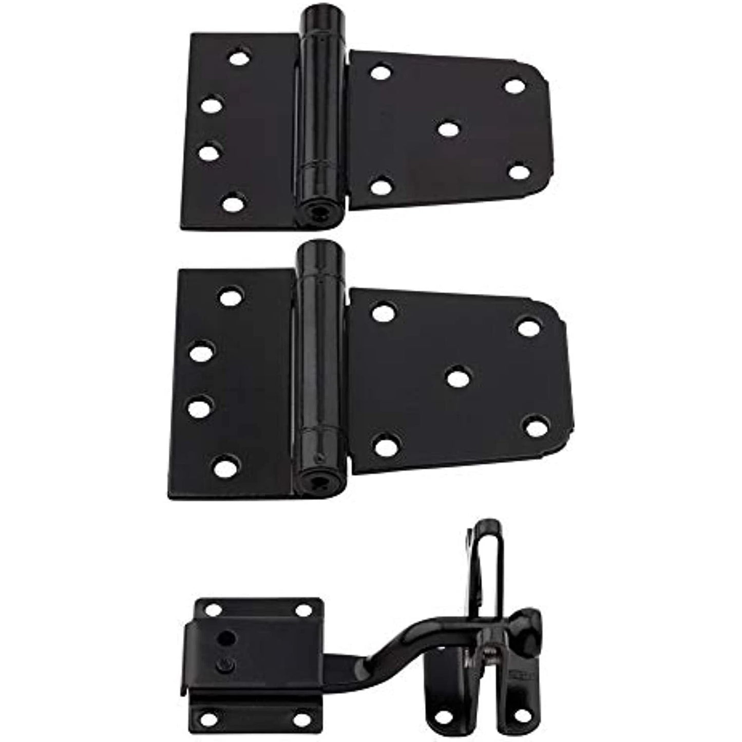 Self-Closing Gate Hardware Kit – 1 Pack Automatic Gravity Latch with Adjustable Spring Hinges
