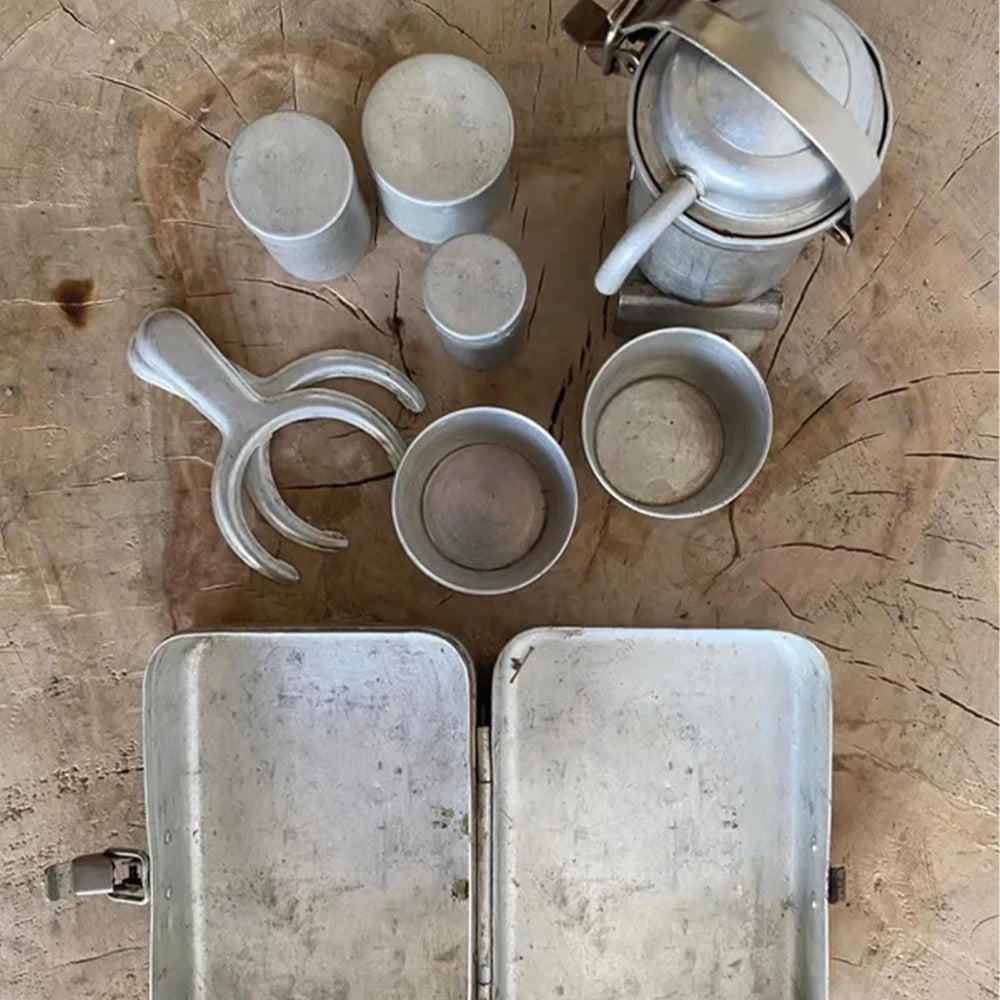 Vintage Camping Coffee Maker Kit – Portable Espresso Travel Set