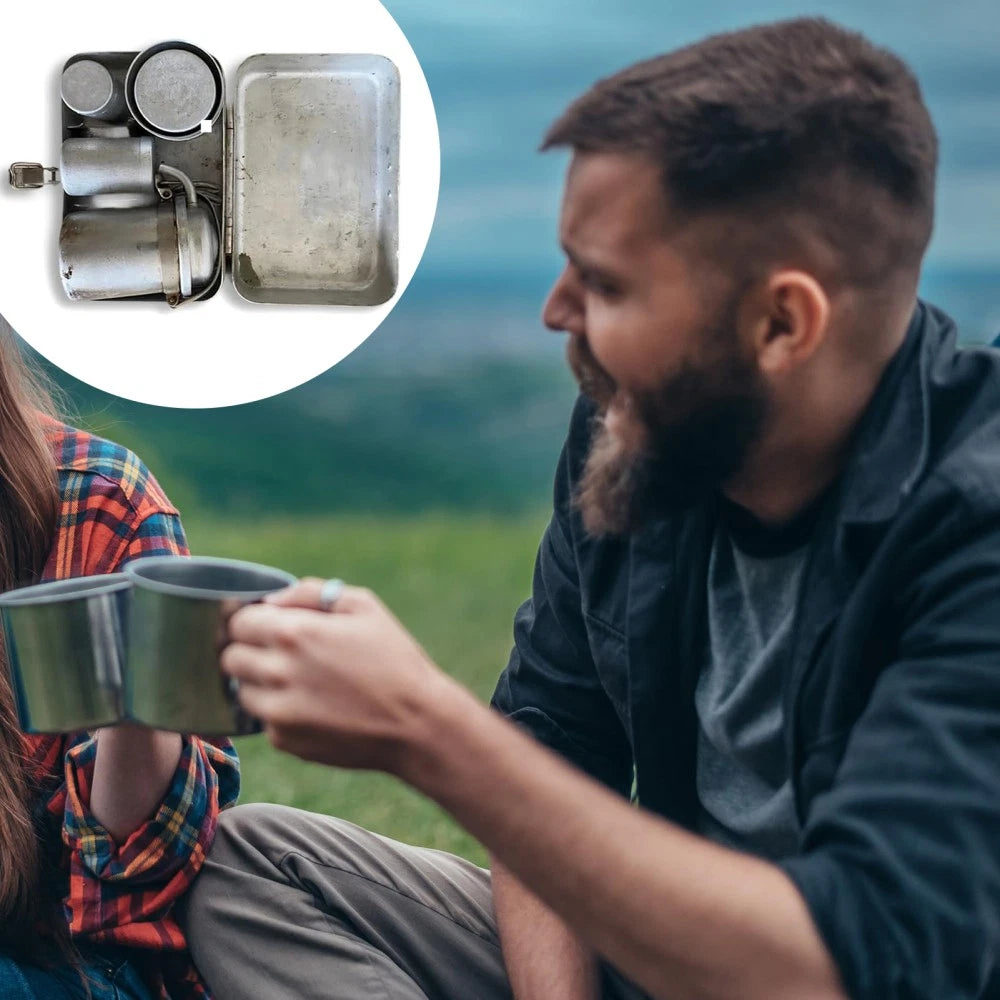 Vintage Camping Coffee Maker Kit – Portable Espresso Travel Set