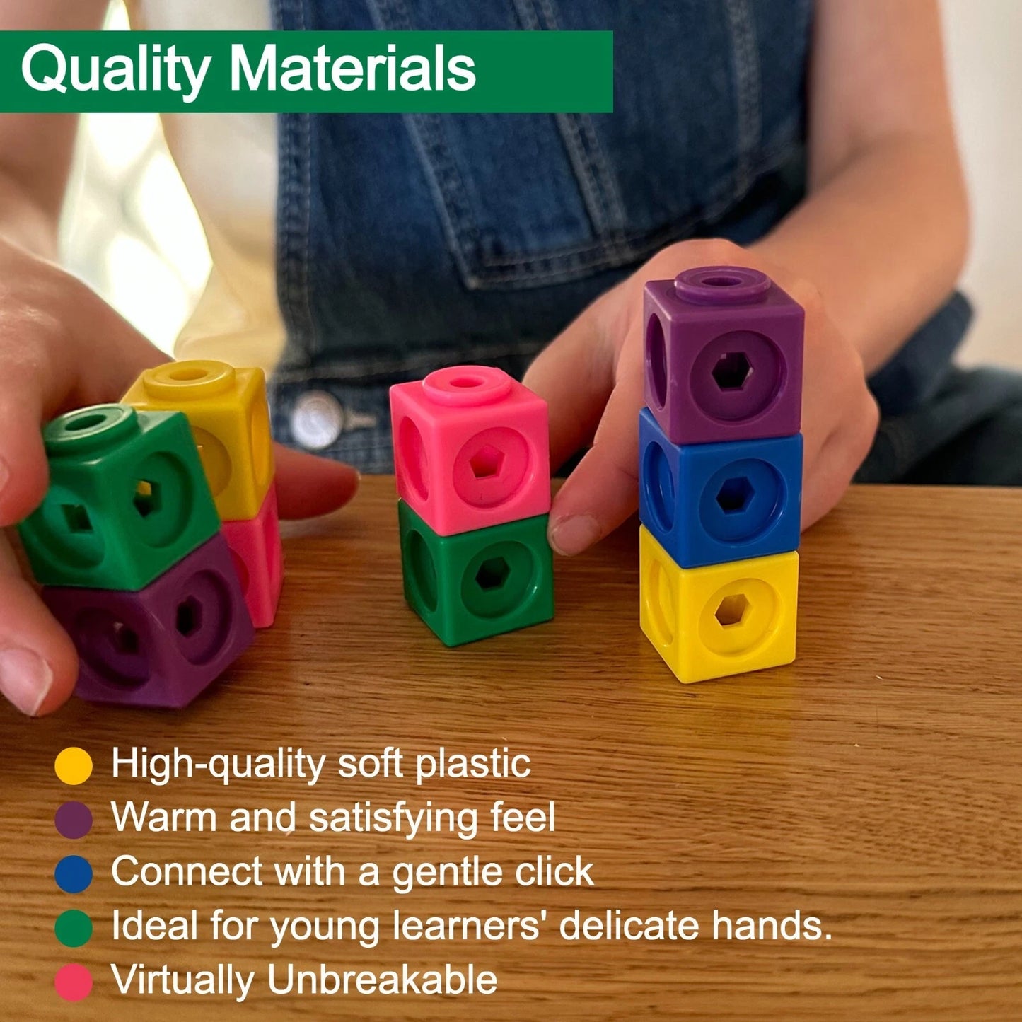 100 Math Linking Cubes Set – Fun Early Learning Blocks for Kids