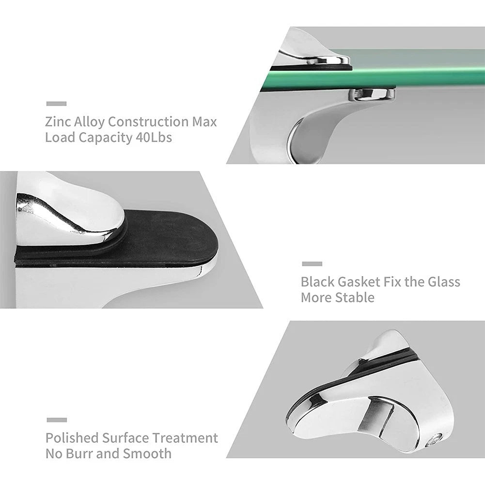 Adjustable Glass Clamp Bracket – F Clip for 3–20mm Shelves