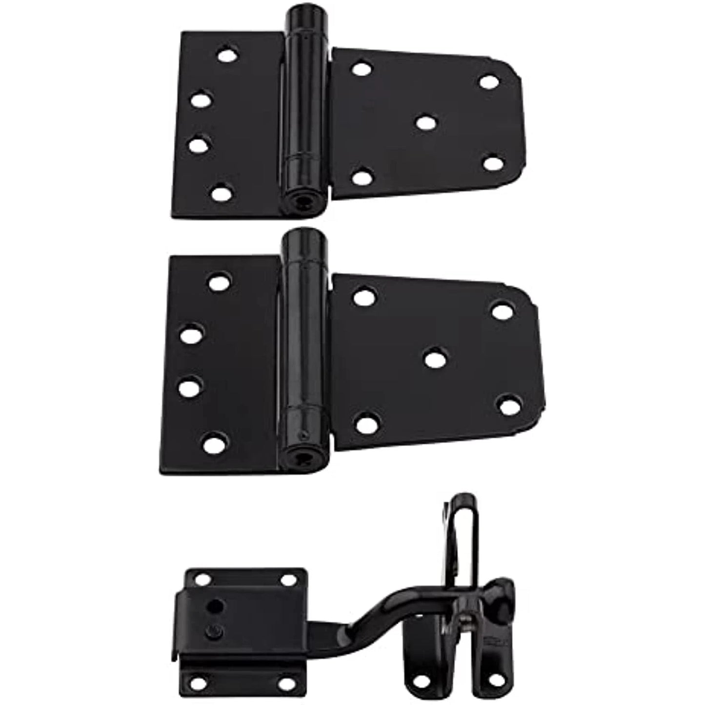 Self-Closing Gate Hardware Kit – 1 Pack Automatic Gravity Latch with Adjustable Spring Hinges