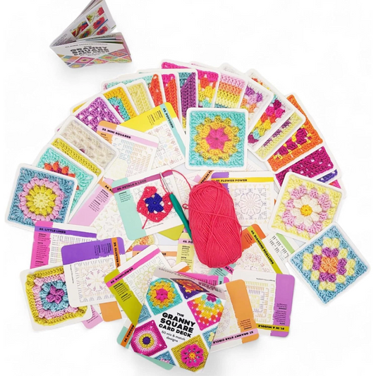 Granny Square Crochet Card Set – 50 Mixed Designs for DIY & Decoration