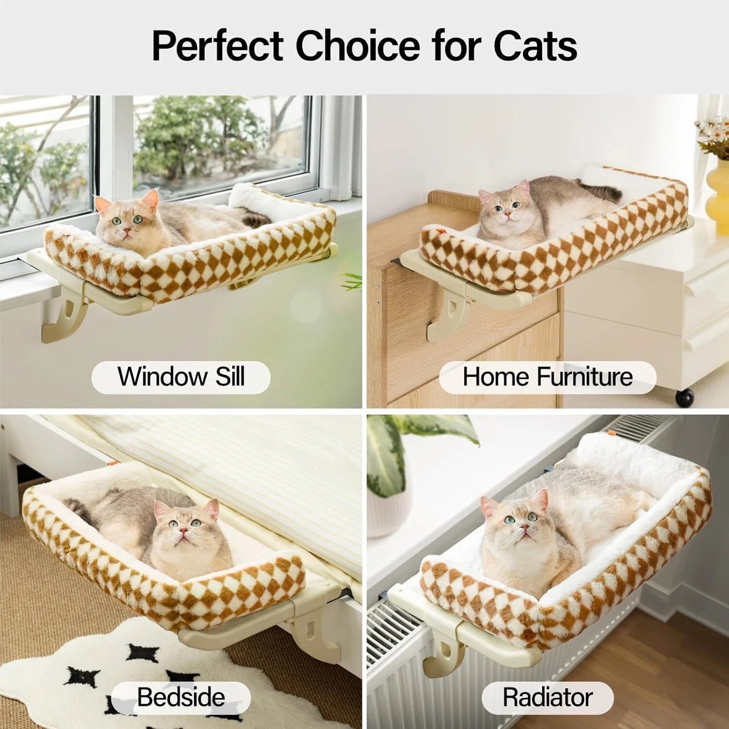 Cat Window Perch – Padded Hammock Bed for Sunbathing & Lounging