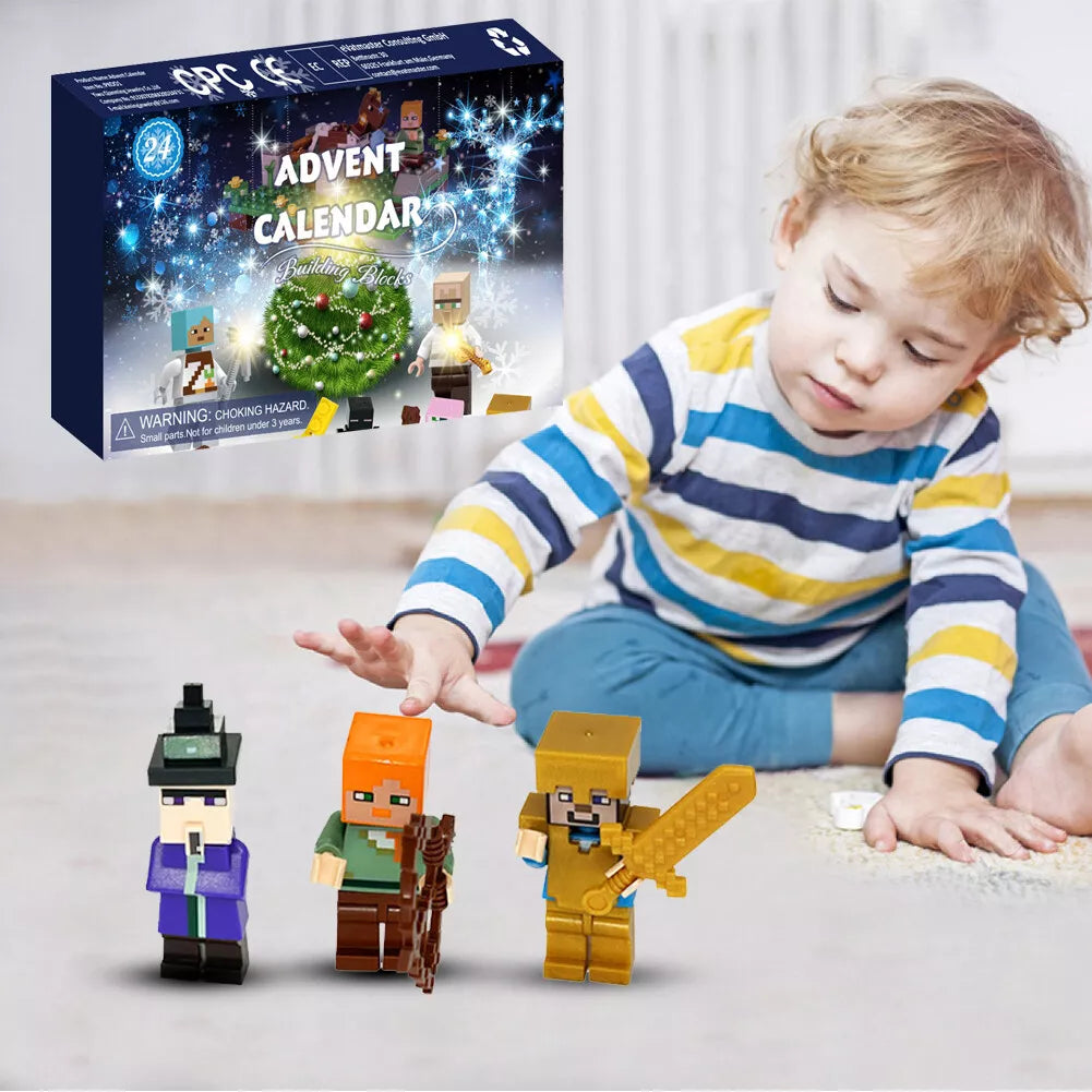 Block Builder Advent Calendar – 24 Days of Mini Figures & Accessories for Christmas Countdown