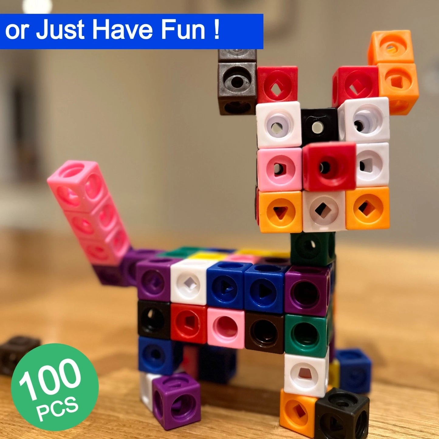 100 Math Linking Cubes Set – Fun Early Learning Blocks for Kids