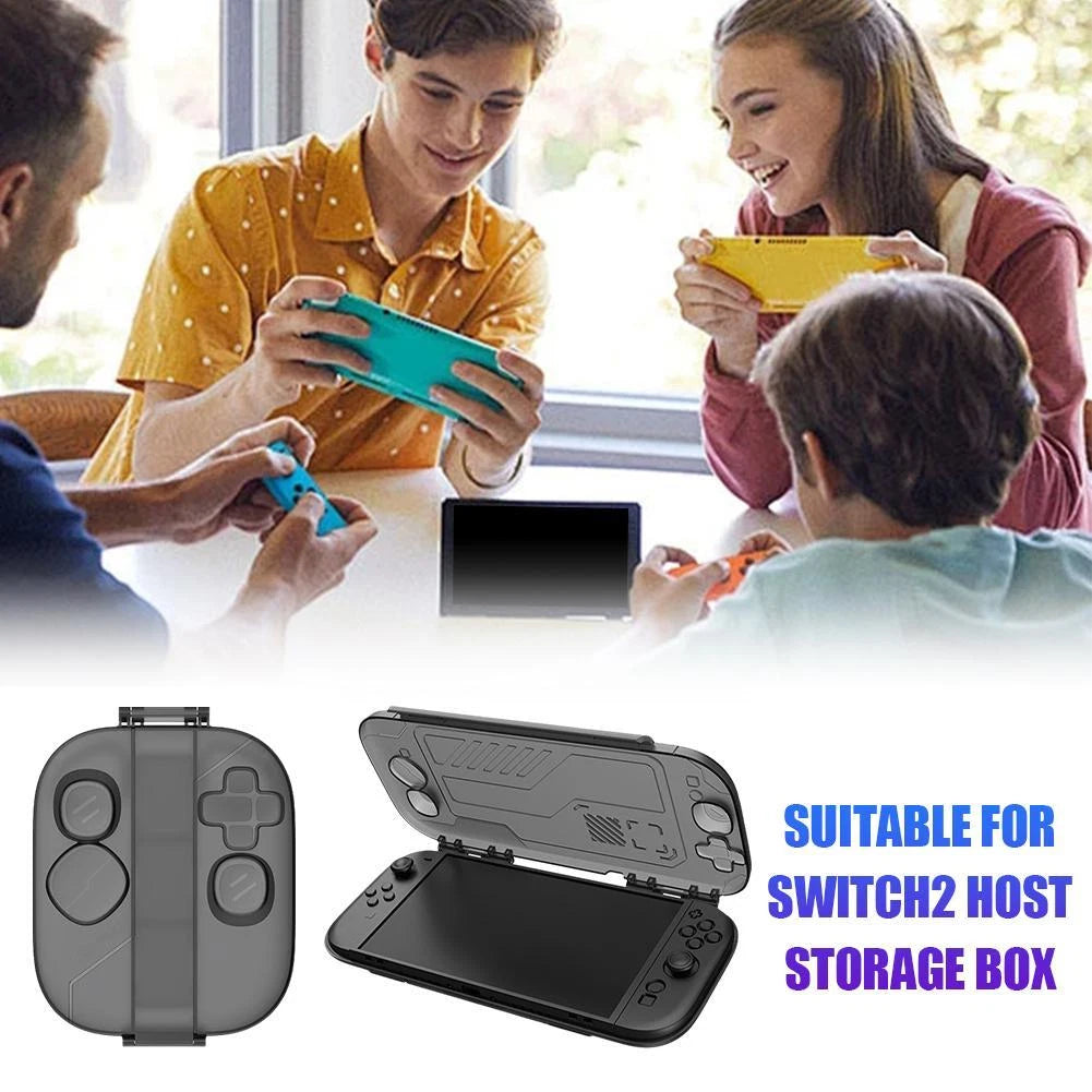 Switch2 Gamepad Storage Box – Transparent Grey Protective Case with Joystick Guard & Precise Fit