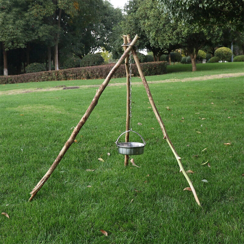 Stainless Steel Tripod Plate | Heavy Duty Fire Pit Cooking and Shelter Support Tool