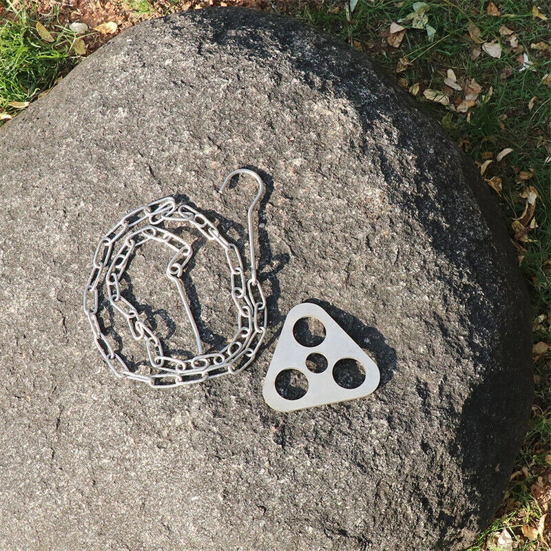 Stainless Steel Tripod Plate | Heavy Duty Fire Pit Cooking and Shelter Support Tool