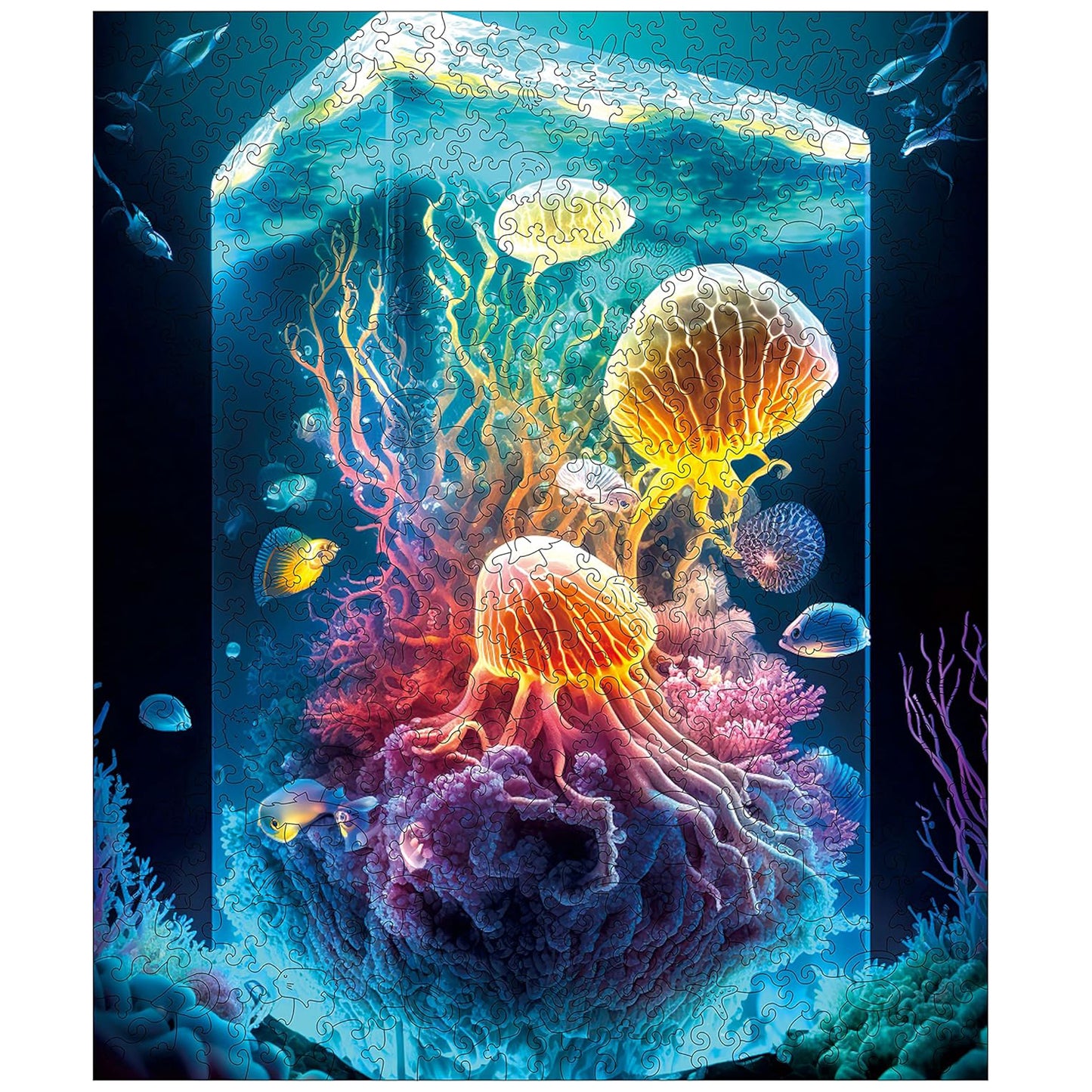 Wooden Jigsaw Puzzle – Sea Turtle Puzzle 300 Pieces | Unique Shape Puzzle