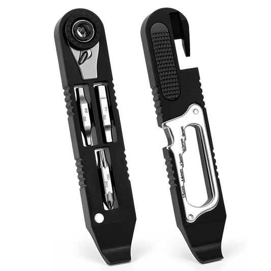 Bicycle Tire Lever Tool Set – 14-in-1 Portable Bike Multi-Tool with Mini Ratchet Wrench, Tire Levers