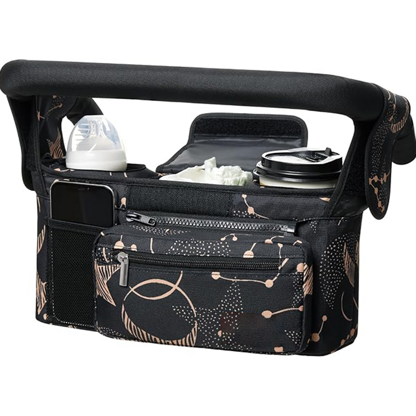 Universal Stroller Organizer – Cup Holder & Phone Bag, Fits Most Strollers