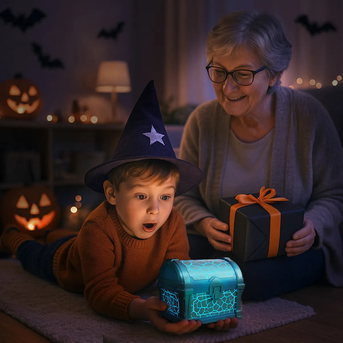 Treasure Chest Starry Sky Projector Lamp – Dreamy Night Light