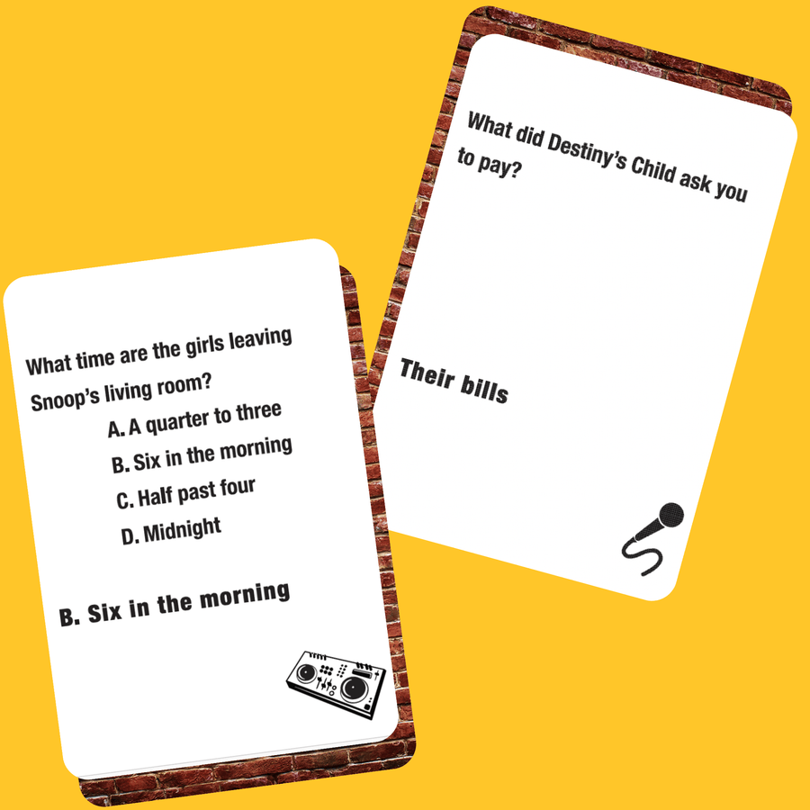 90s & 2000s Hip-Hop & R&B Trivia Edition – Classic Lyrics &Challenge Cards Game